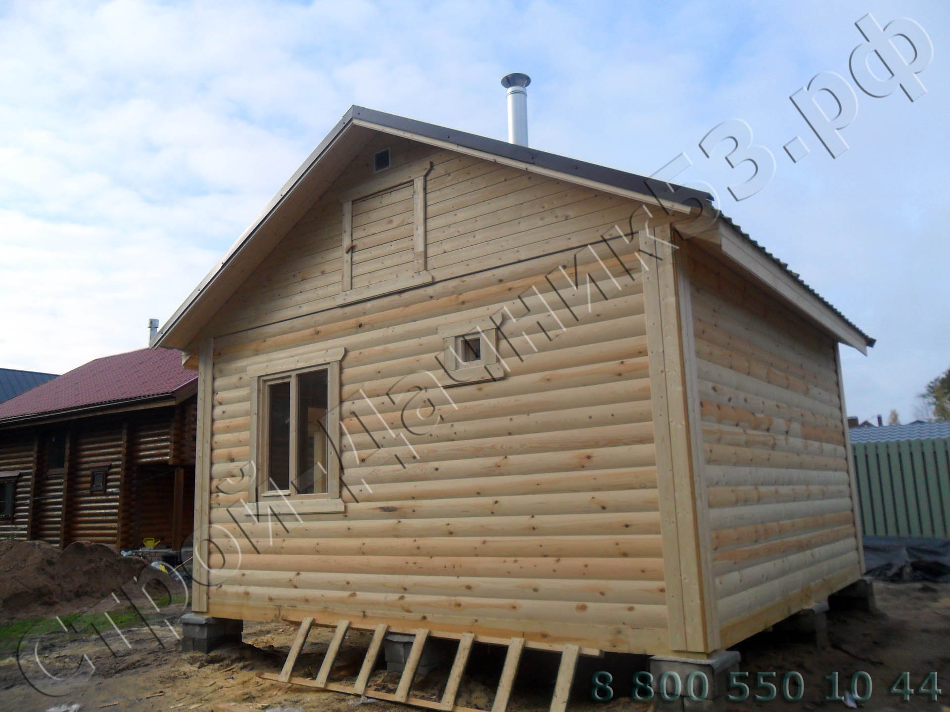 Вид бани сзади