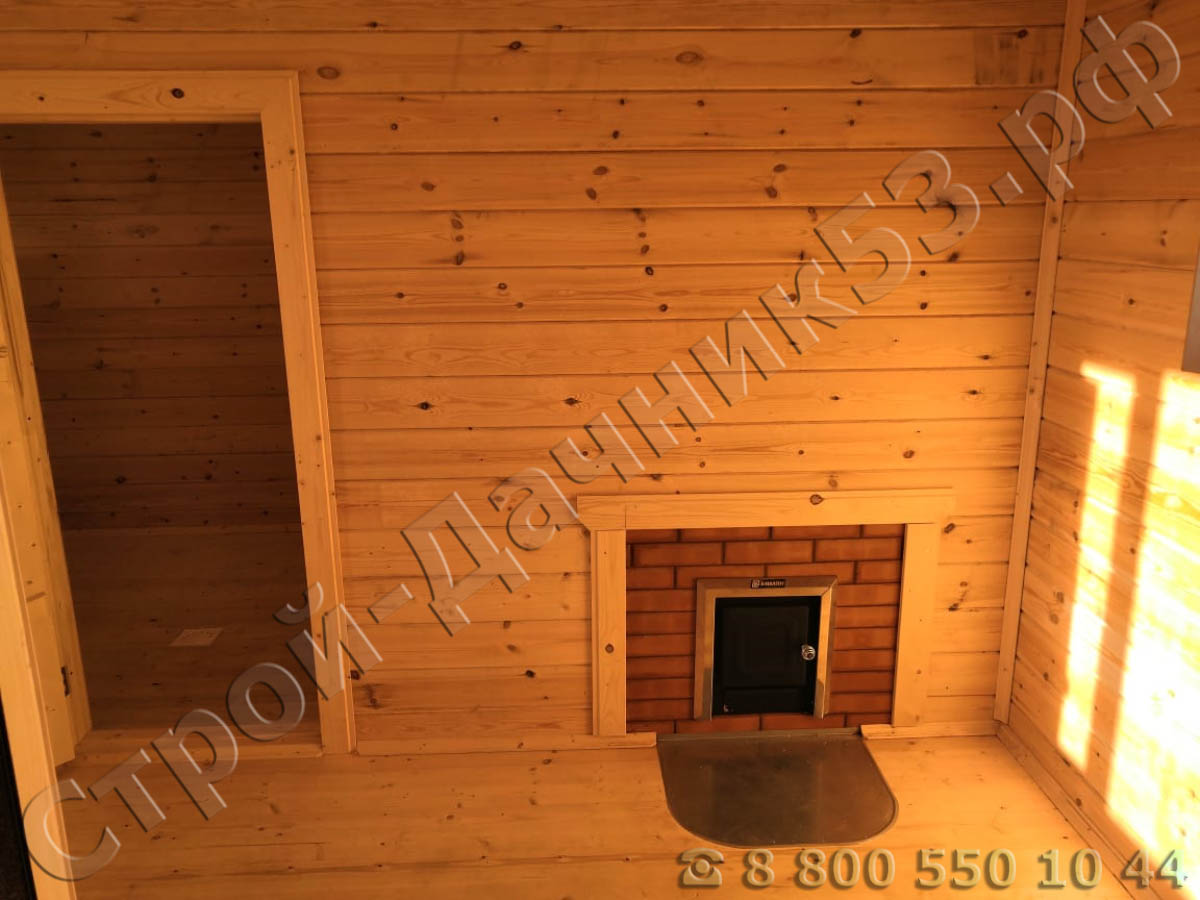 Комната отдыха с установленной печью