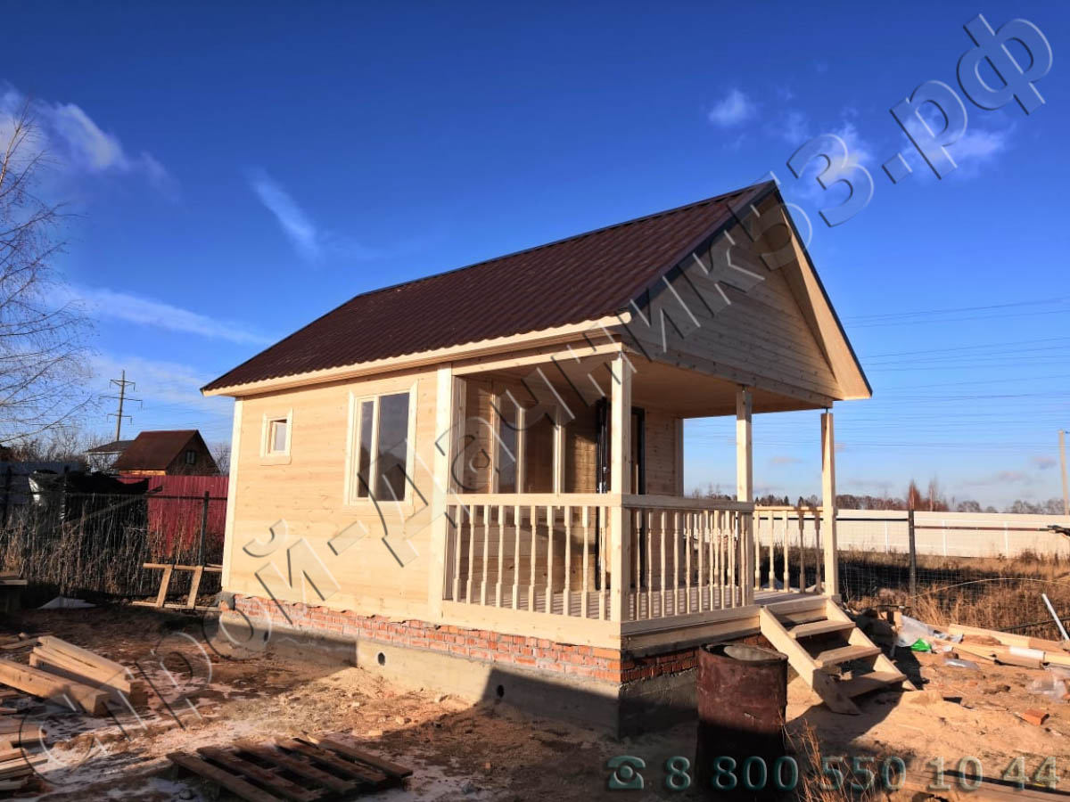 Микрорайон Венюково, г. Чехов, Московская область, вид готовой бани 4 5.5 м под ключ