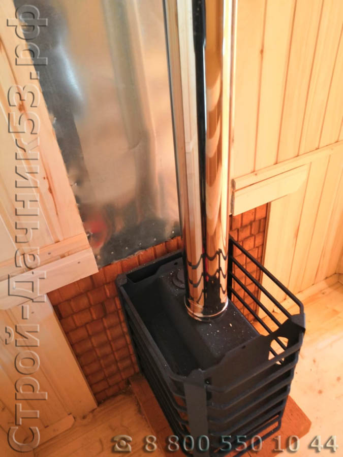 Парная с установленной печью каменка