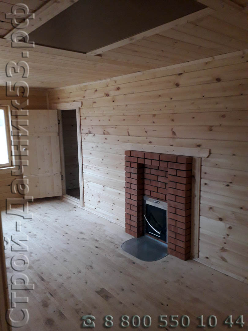 Комната отдыха с установленной печью