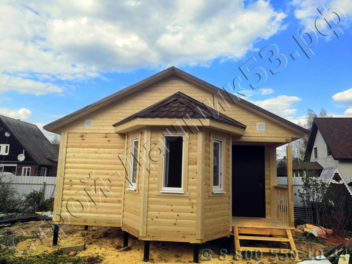 Посёлок Поварово, Московская область, Солнечногорский район, баня 6 х 7.5 метров из профилированного бруса