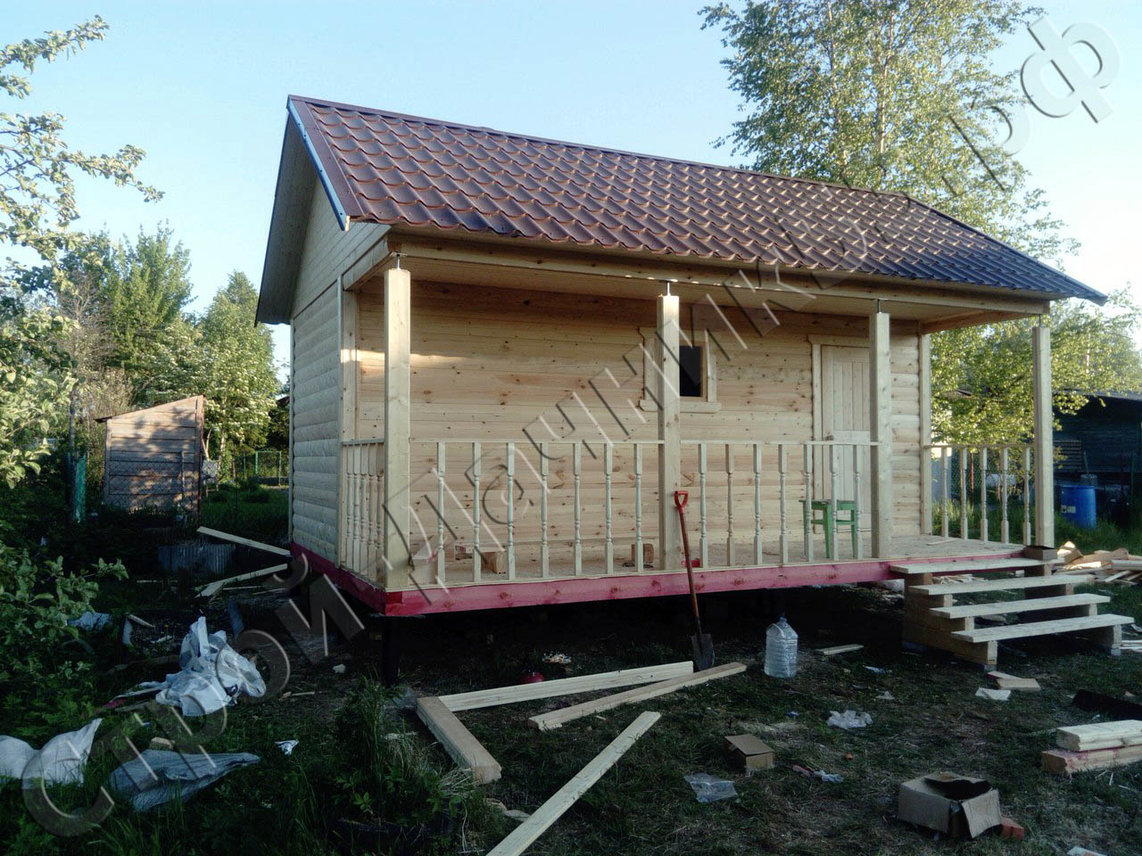 Вид бани со тороны парной