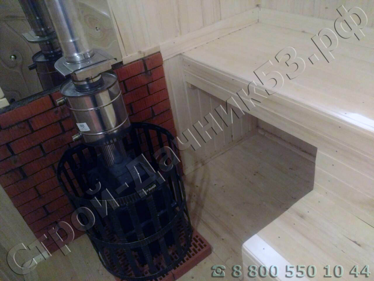 Парная с установленной печью «Везувий»
