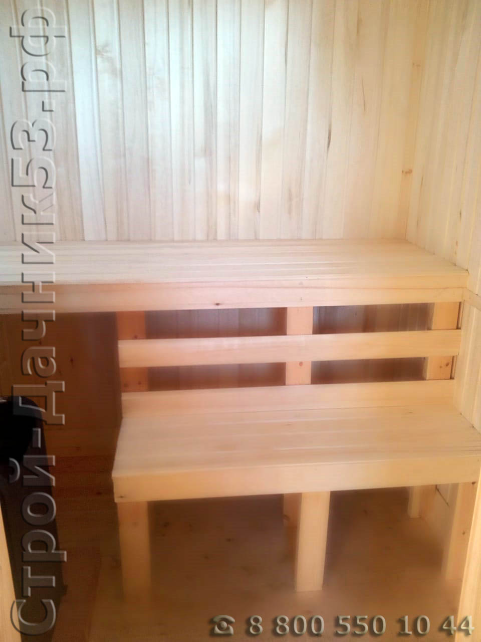 Парилка установлены двухъярусные пологи