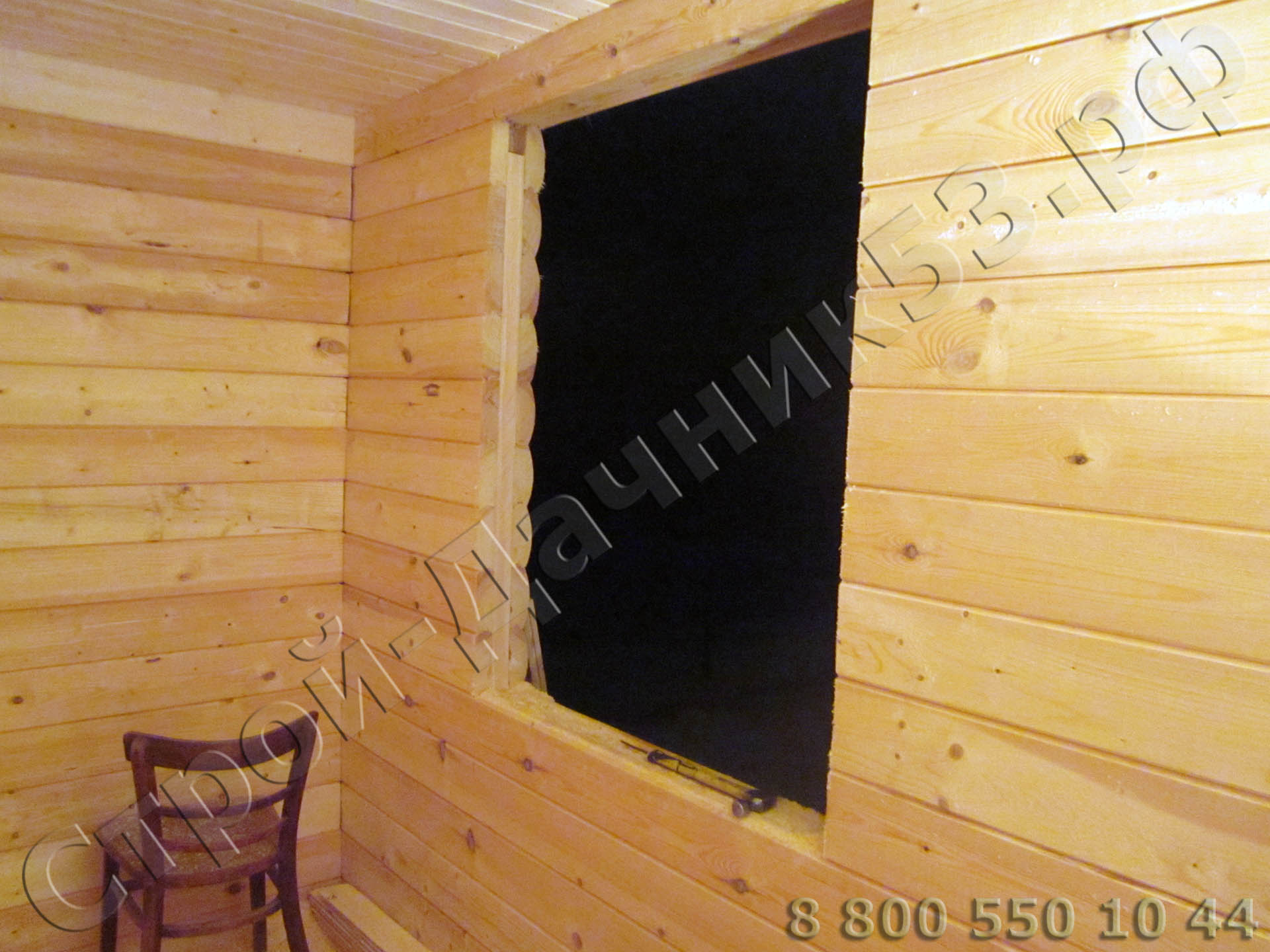 Внутренняя отделка оконные проемы с установкой брусков обсады ройки