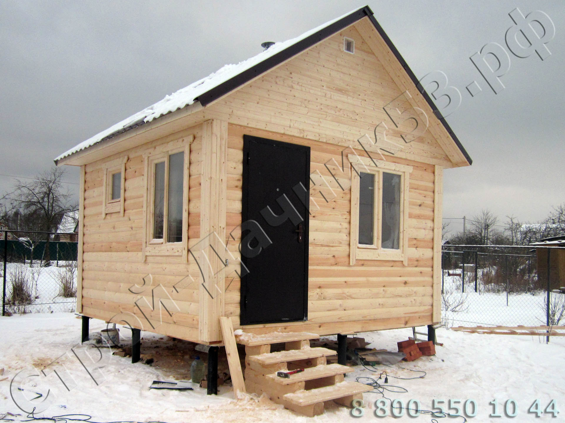 СНТ Рассвет Тульская область Ясногорский район Вид построенной бани по проекту Б 2 4х4м 16кв