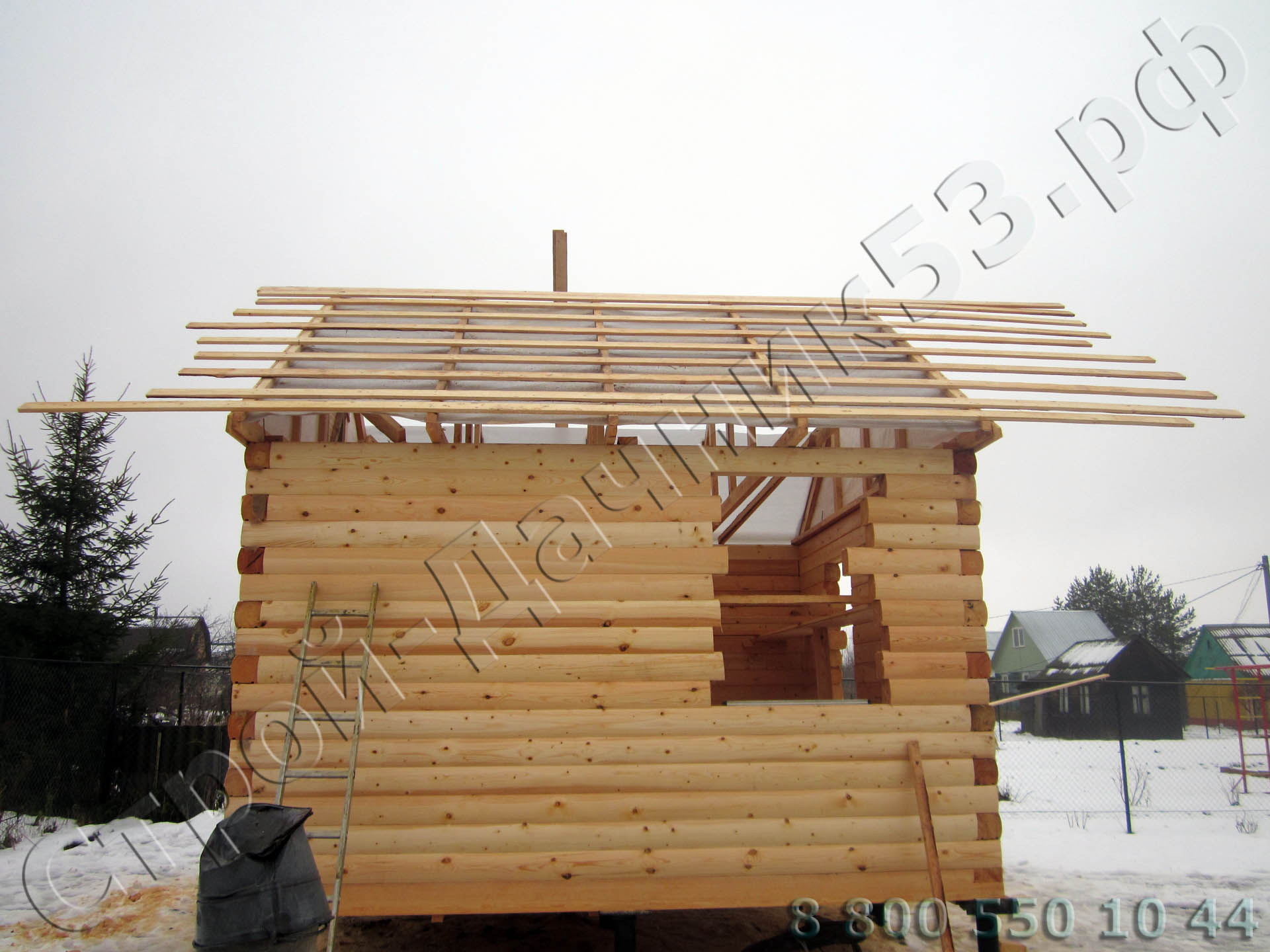 Установка стропильной системы и обрешетка