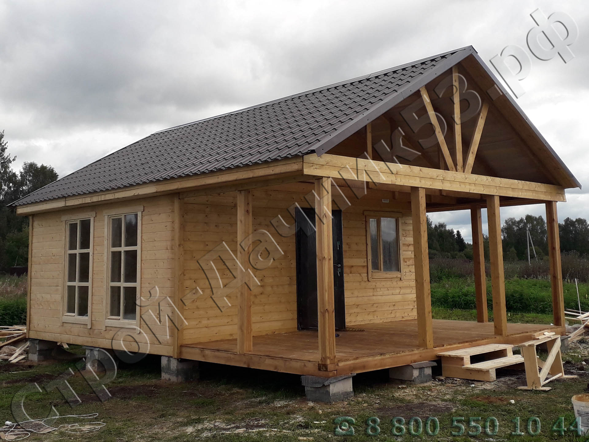  Каркасно-щитовая баня «под ключ» 6 × 8 м, 48 м², село Купанское, Ярославская область, Переславль-Залесский район