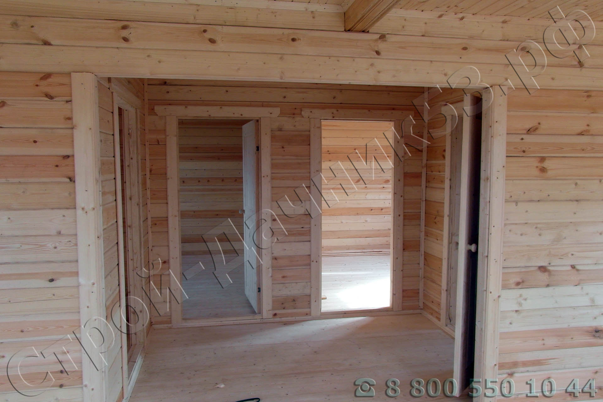 Вид комнат из кухни гостинной