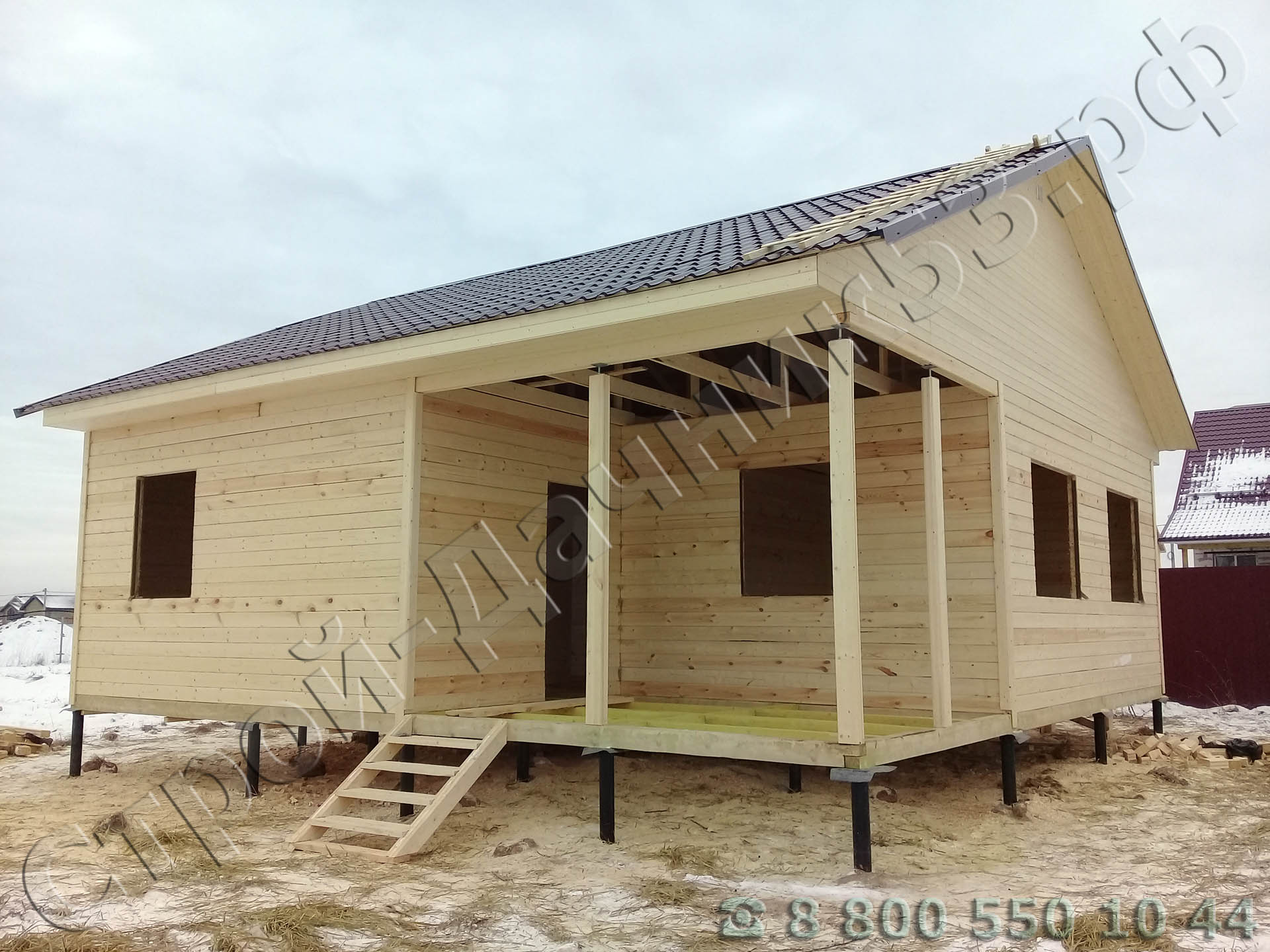 Деревня Большое Петровское Московская область Чеховский район Вид дома со стороны террасы