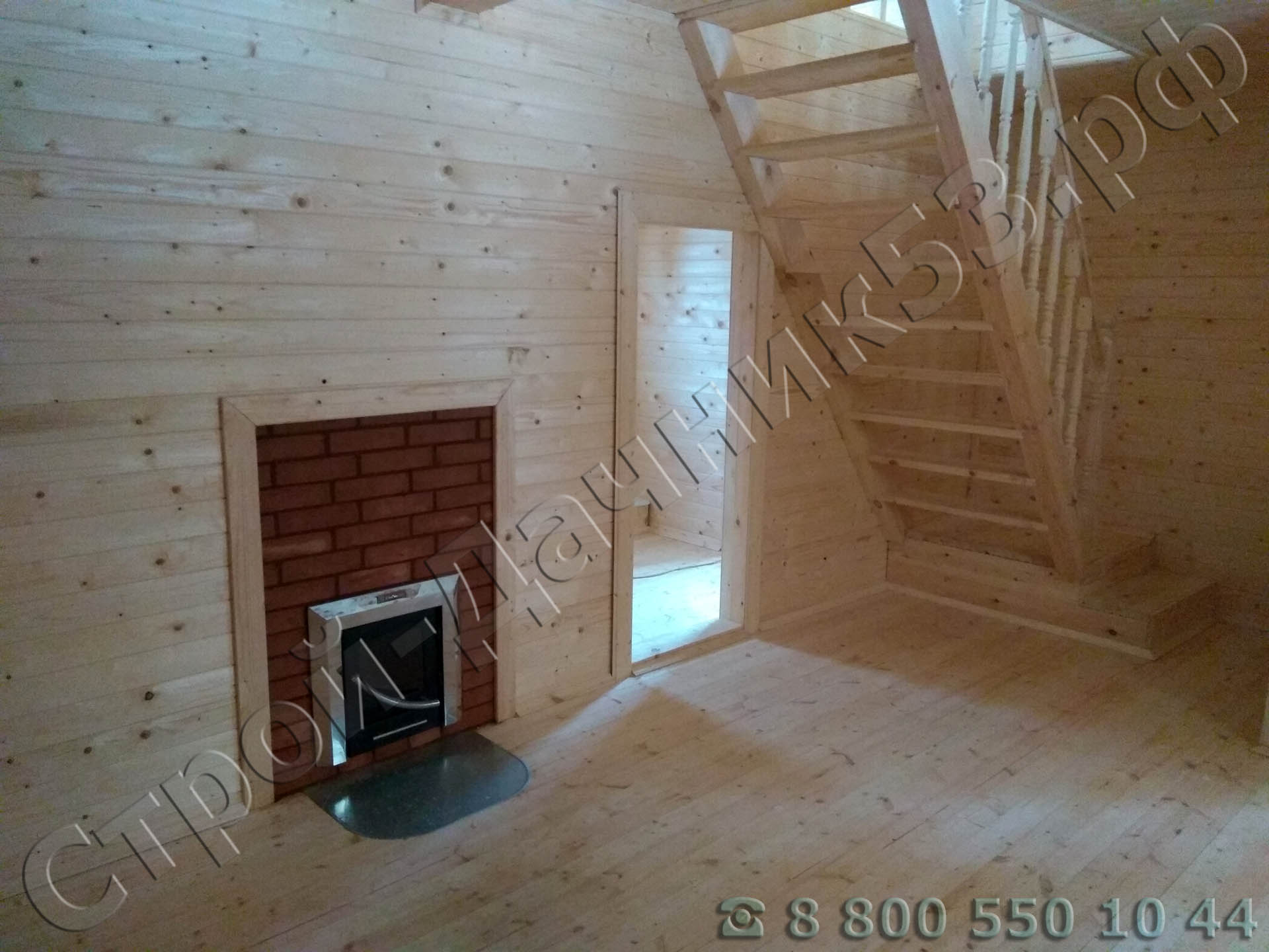 Комната отдыха с установленной печью