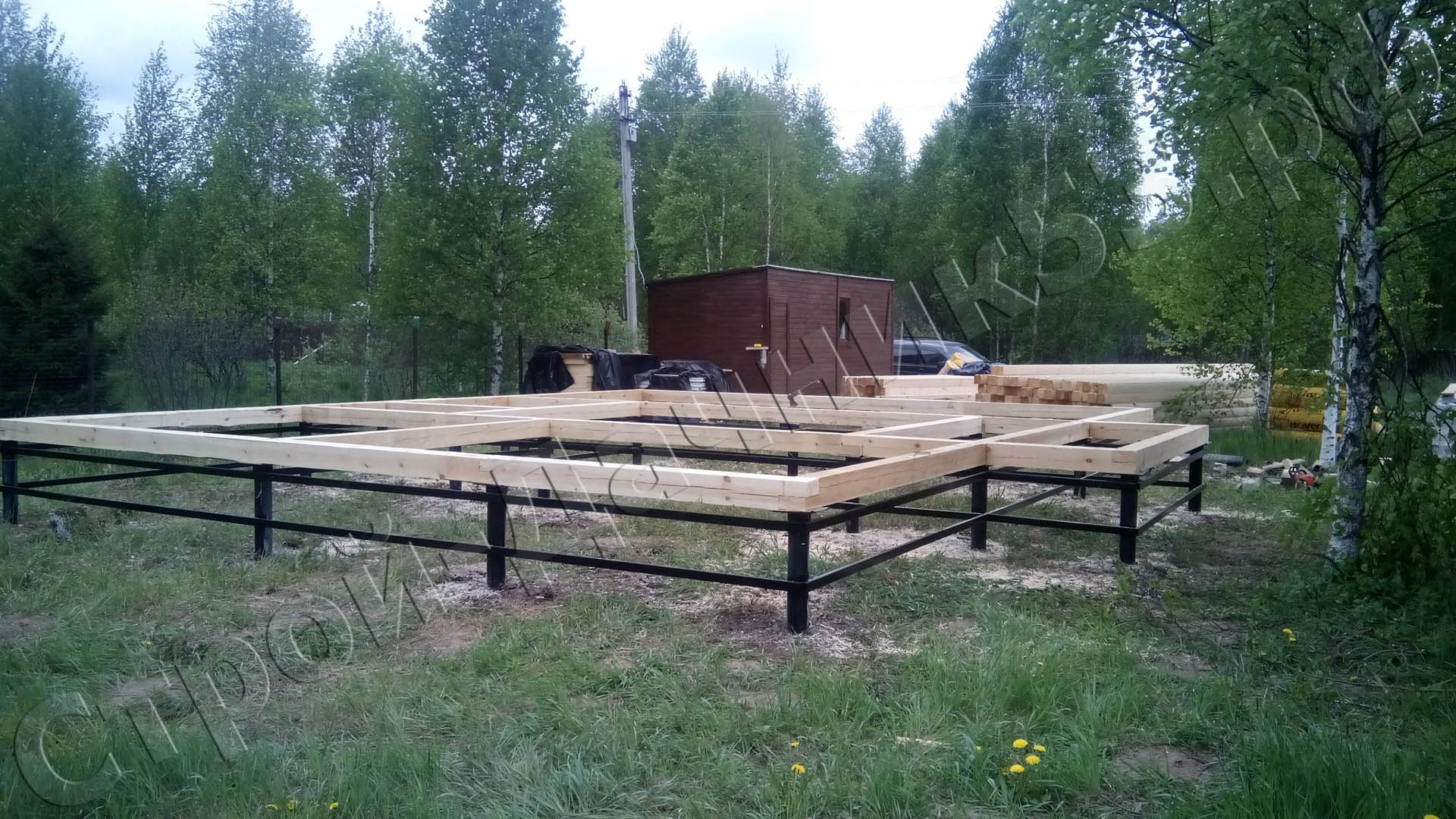 Основание дома из бруса 150x150