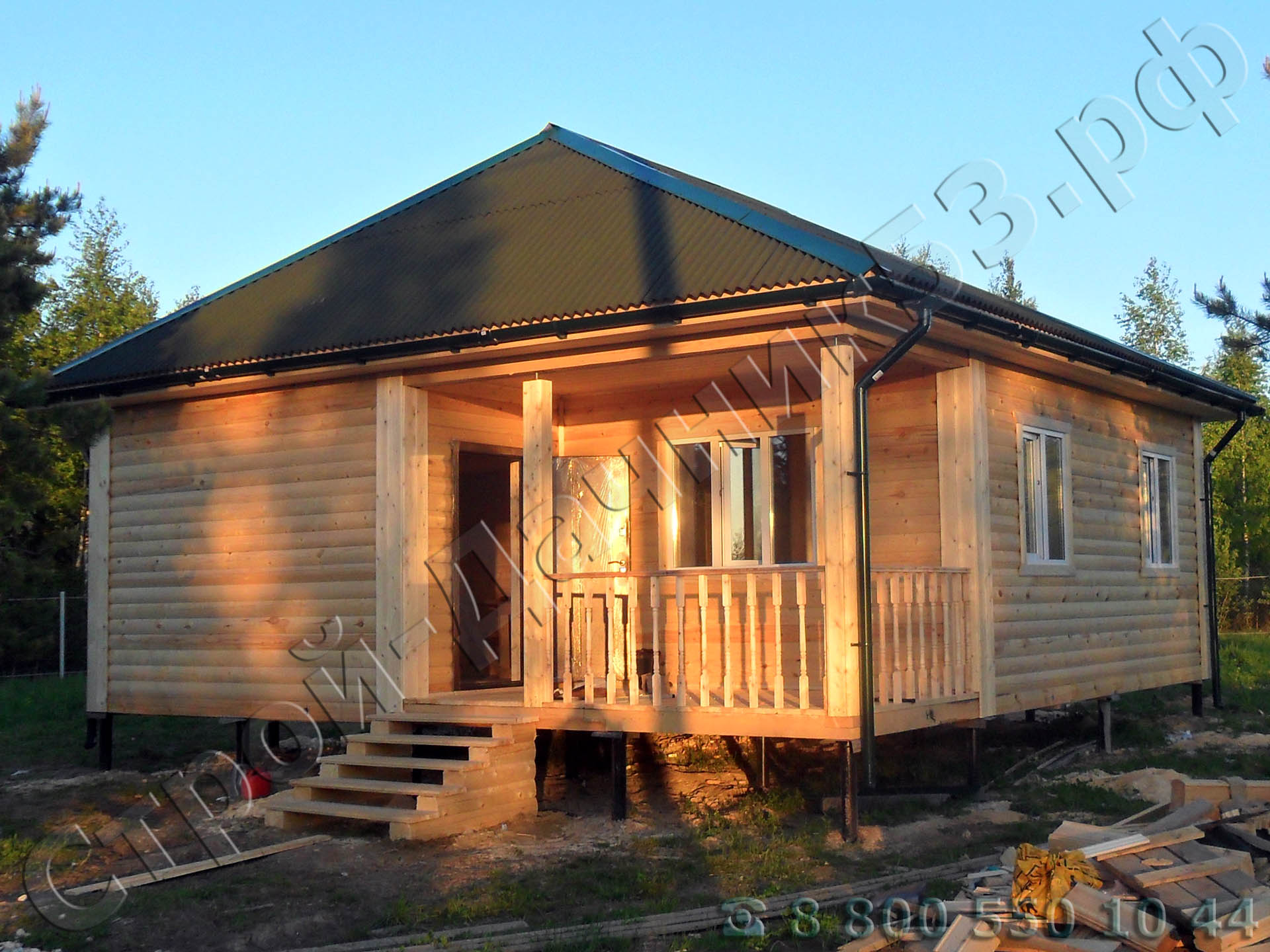 Коттеджный поселок Верхняя Искань Тульская область Заокский район вид дома со стороны террасы