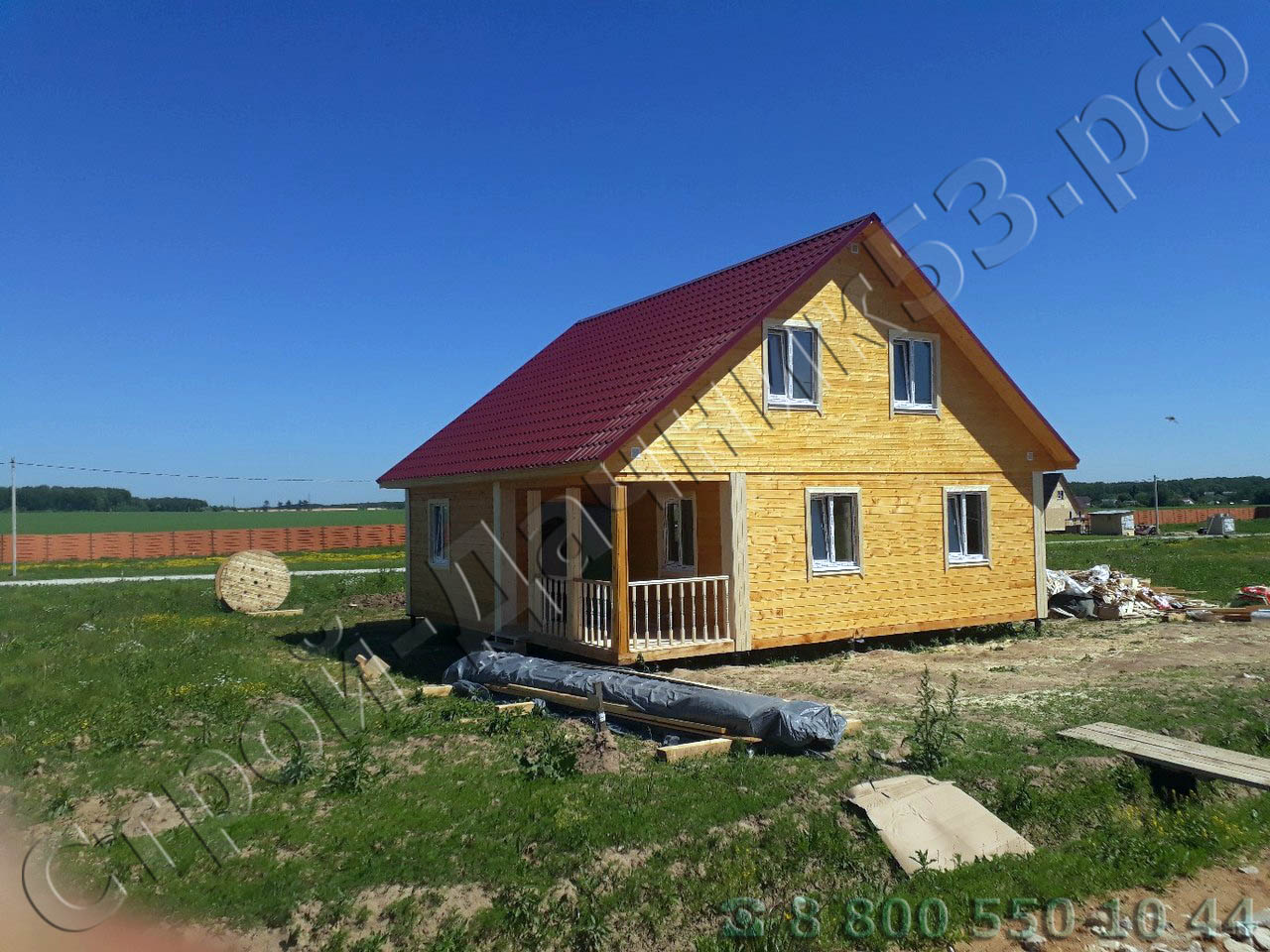 Коттеджный поселок Никулино Московская область Подольский район Вид дома со стороны террасы фасад