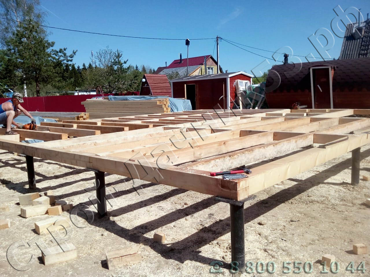 Установка обвязки дома