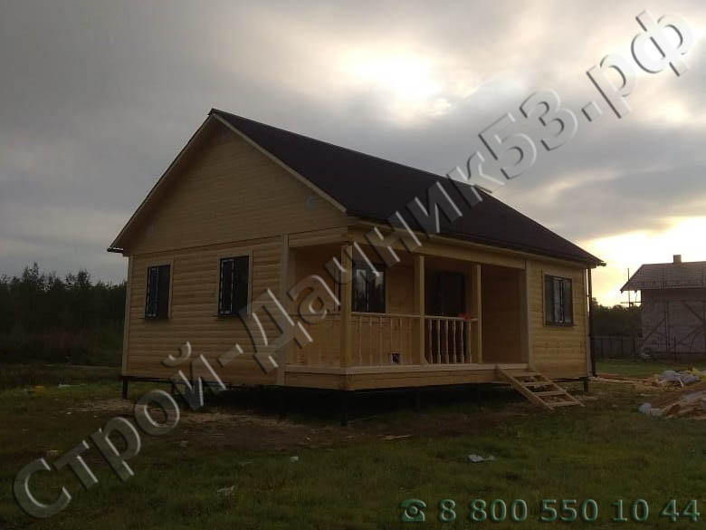  одноэтажный дом 7 х 9 м «под ключ» в посёлке Мшинская, Ленинградская область, Лужский район