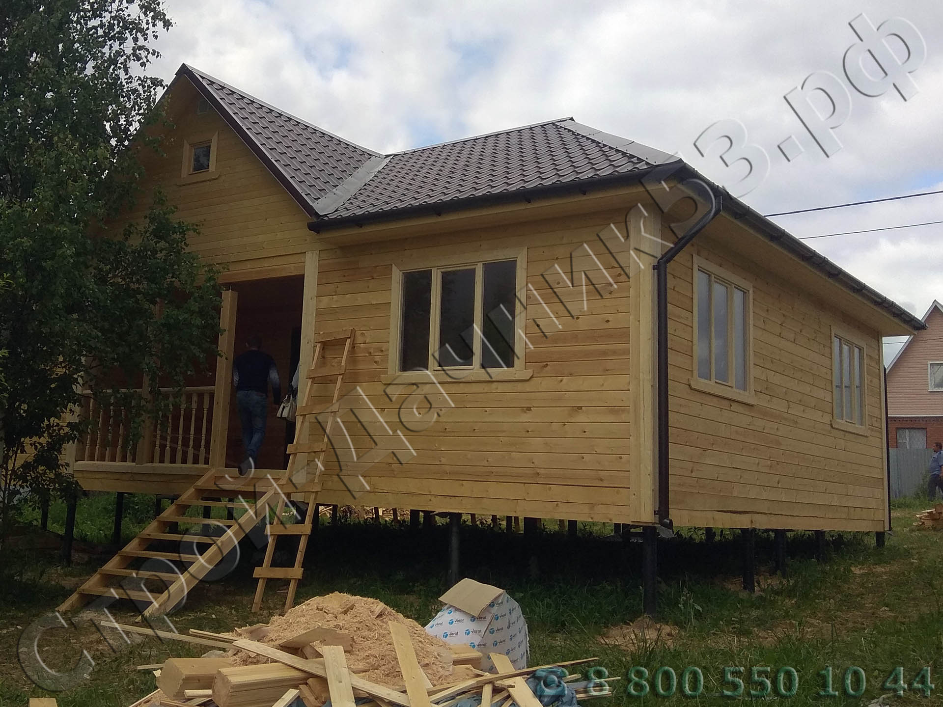 Посёлок Высоковск, Московская область, Клинский район. Одноэтажный дом 12 × 8 м, 96 м²