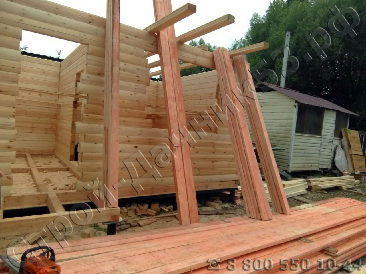 Закончен монтаж сруба дома