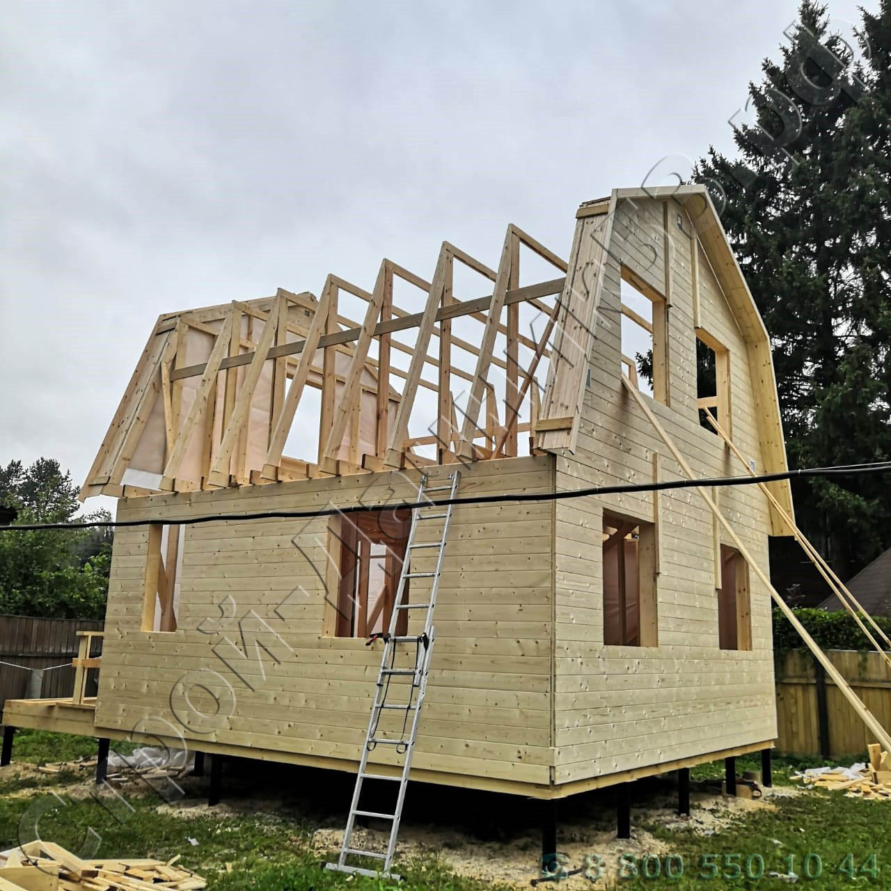 Установка стропильной системы