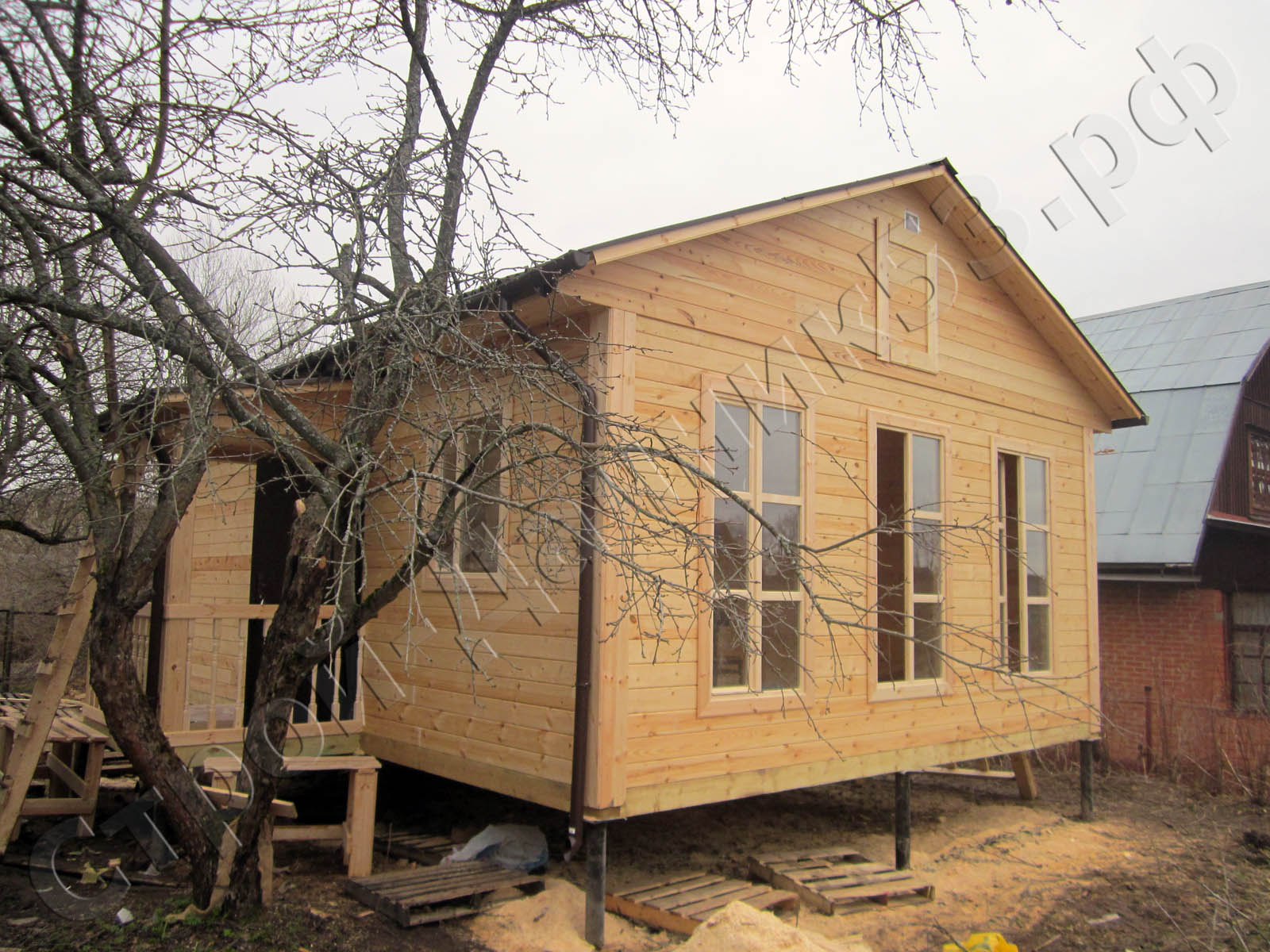 Посёлок Сенькино Секерино Москва одноэтажный дом из профилированного бруса 6 8 м 48 м²