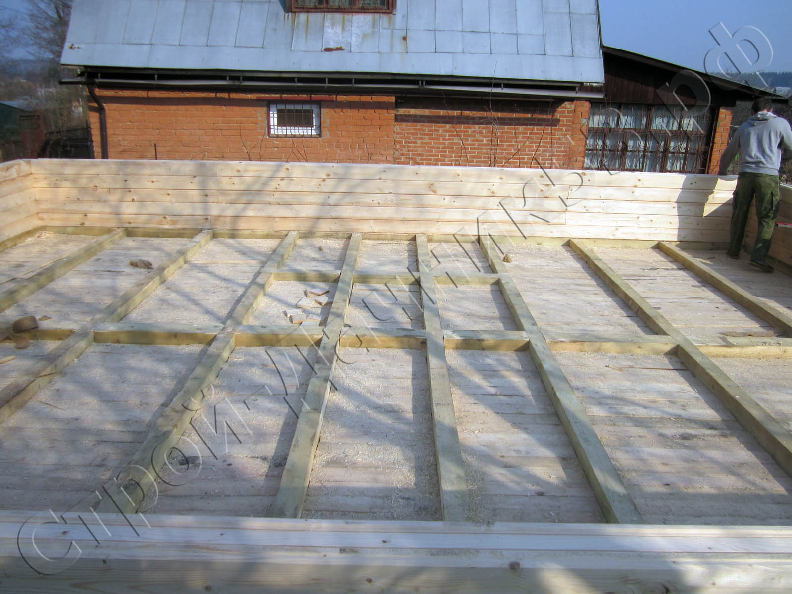 Черновые полы и лаги пола из бруса 150 100 мм