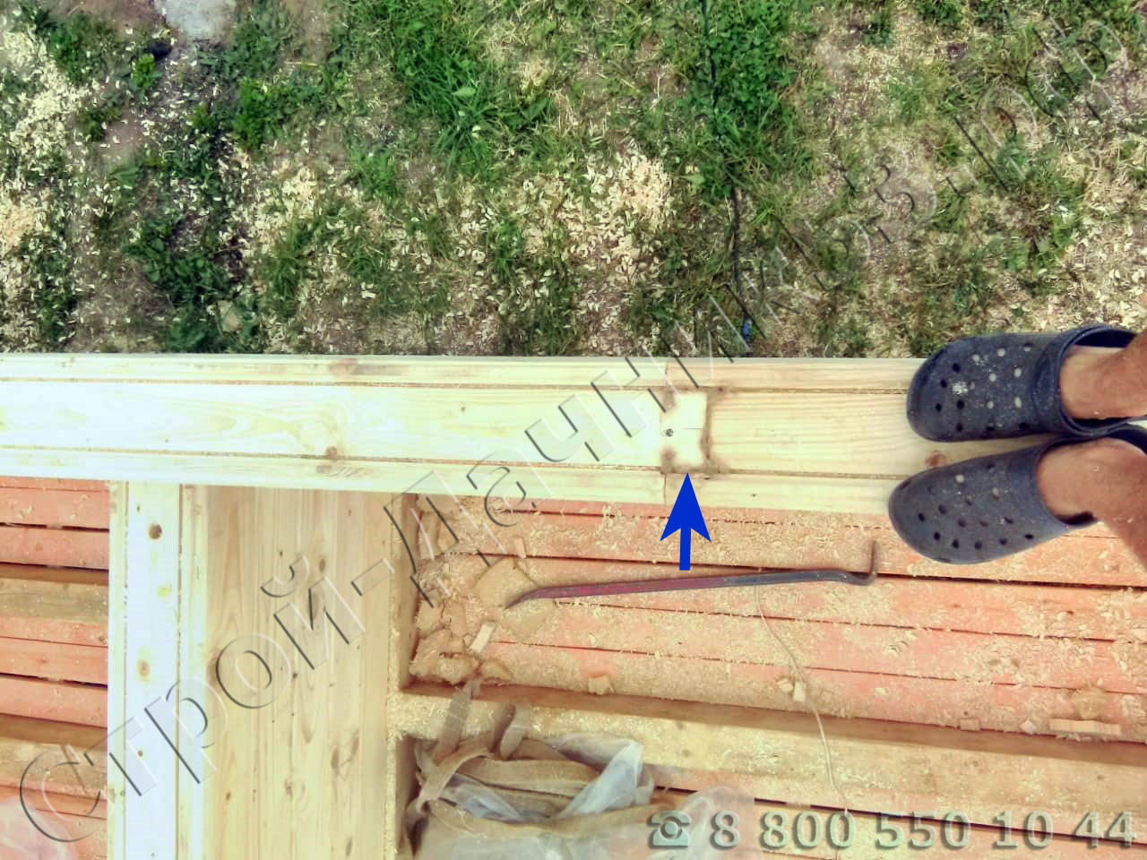 Соединение брусьев в коренной шип защищает от продувания и кручения бруса