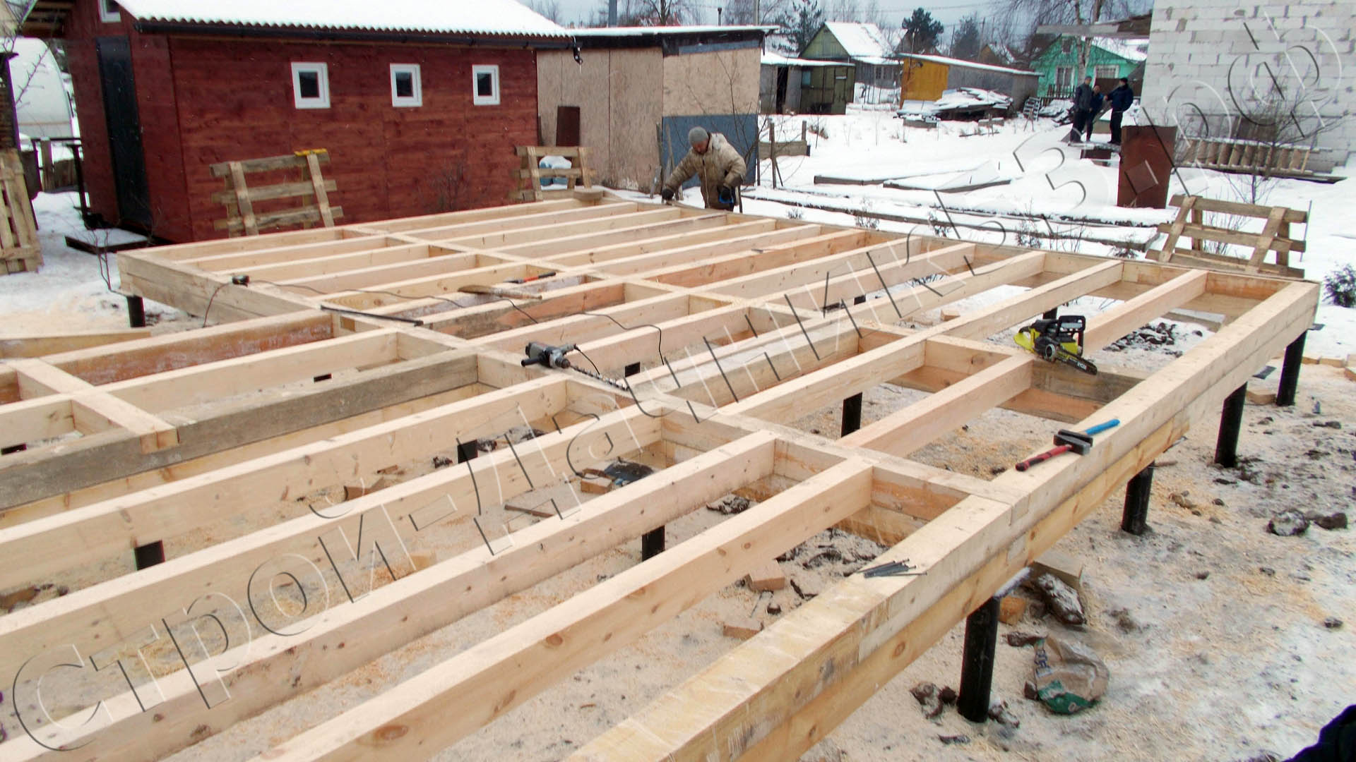 Двойная обвязка дома