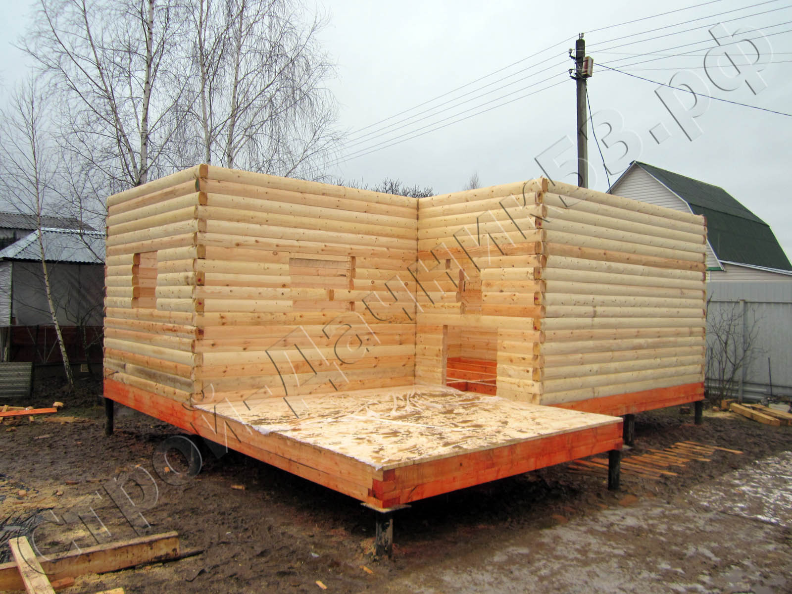 Монтаж сруба закончен