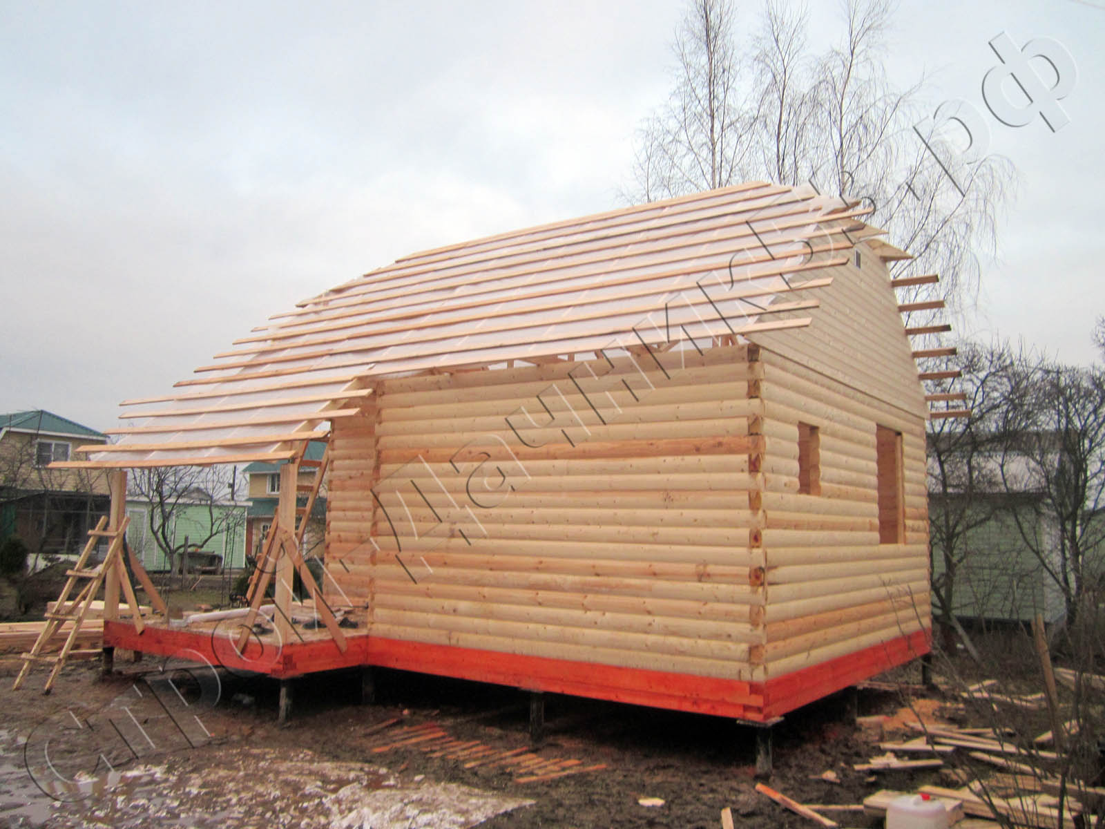 Обрешетка и монтаж стропильной системы закончен