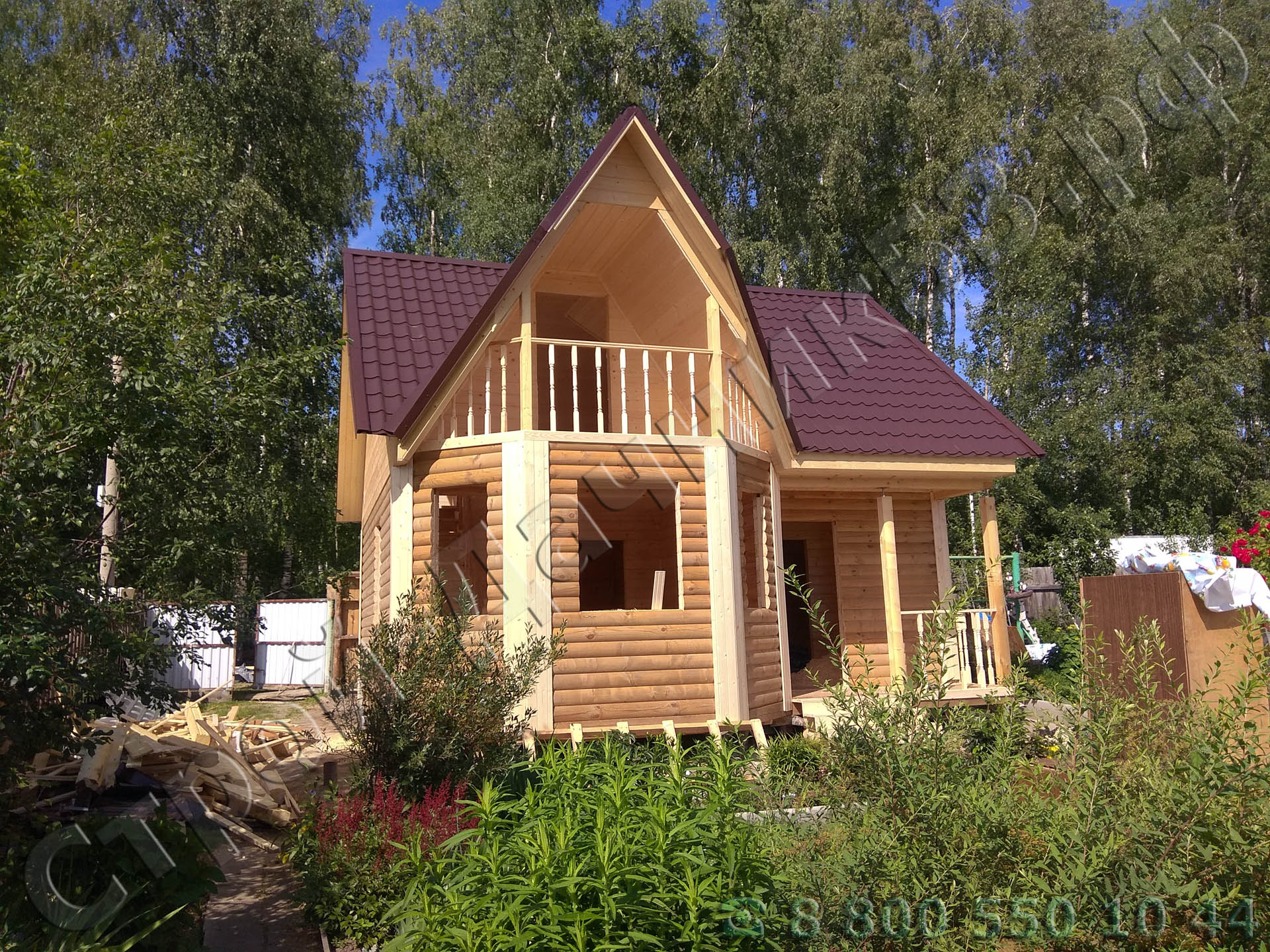 СНТ «Спутник», Московская область, Егорьевский район. Фасад дома. Работа по строительству дома завершены