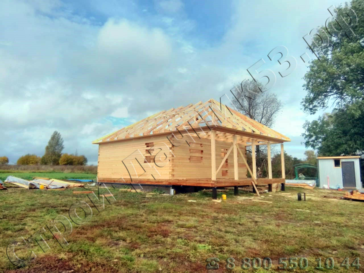 Установка стропильной системы завершена