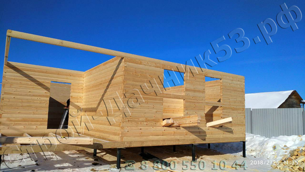 Монтаж сруба закончен