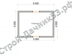 Проект бани Б-12, план 2-го этажа