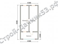 Проект бани Б-17, план 2-го этажа
