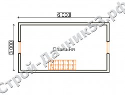 Проект бани Б-20, план 2-го этажа
