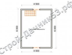 Проект бани Б-23, план 2-го этажа