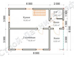 Проект дома Д-2, план 1-го этажа