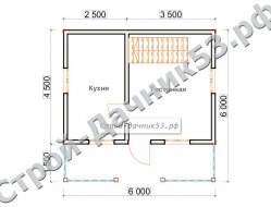 Проект дома К-4, план 1-го этажа