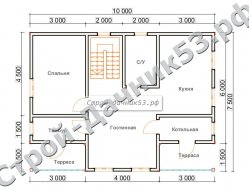 Проект дома К-31, план 1-го этажа