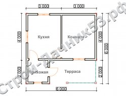 Проект дома ОД-3, план 1-го этажа