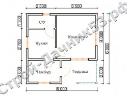 Проект дома ОД-4, план 1-го этажа