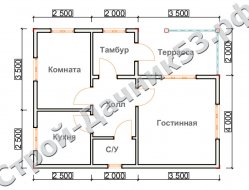 Проект дома ОД-6, план 1-го этажа