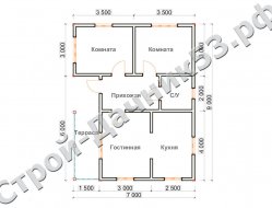 Проект дома ОД-8, план 1-го этажа
