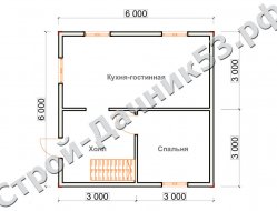Проект дома К-7, план 1-го этажа