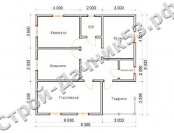 Проект дома ОД-12, план 1-го этажа