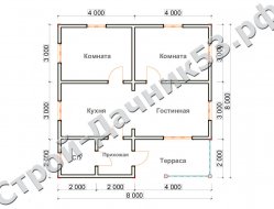 Проект дома ОД-9, план 1-го этажа
