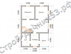 Проект дома К-23, план 1-го этажа