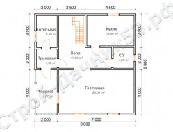 Проект дома К-35, план 1-го этажа