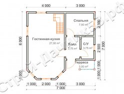 Проект дома К-45, план 1-го этажа